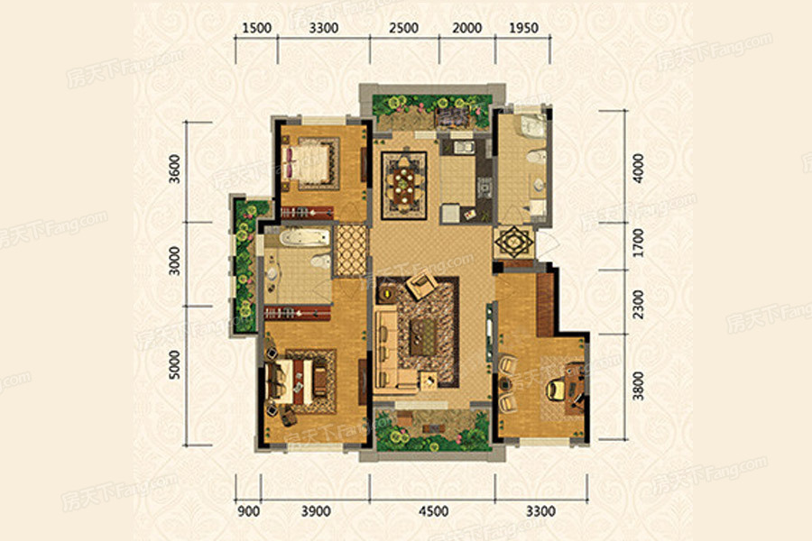 郡源九颂大院127㎡户型图