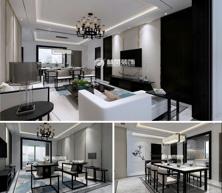 旭辉璟宸府145平新中式风格装修效果图