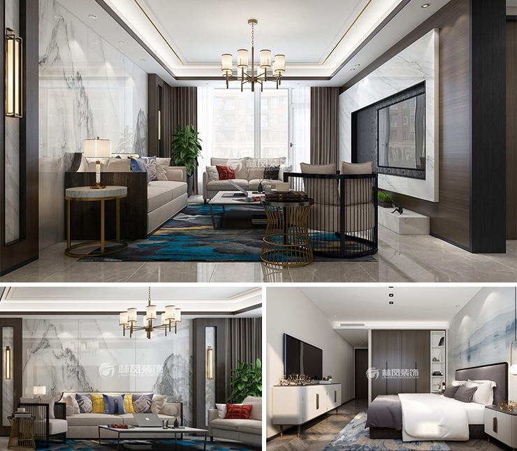 银基观澜庭266平新中式风格装修效果图