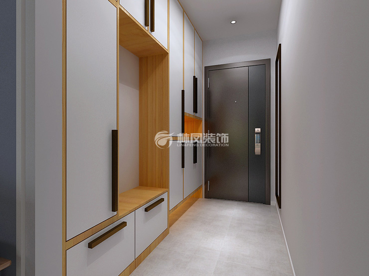 北欧风格长廊式玄关装修效果图