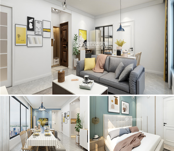 澳海南樾府113平北欧风格装修效果图