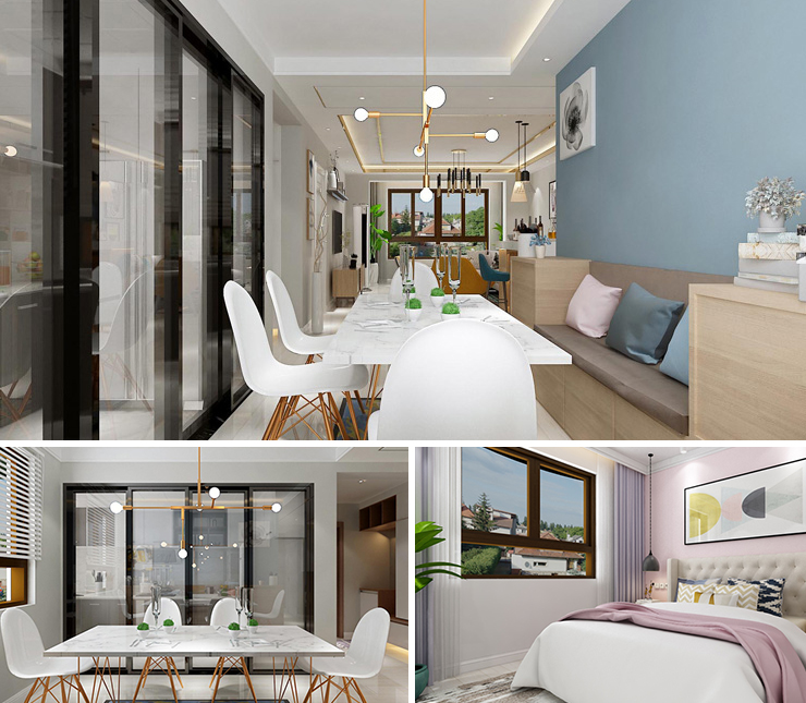 招商雍景湾125平北欧风格装修效果图