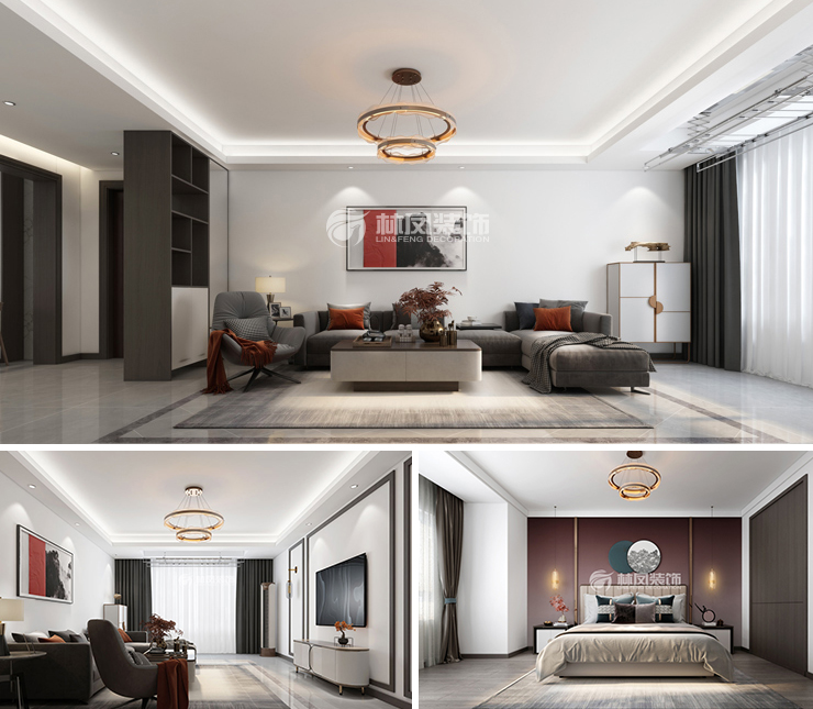 招商雍景湾110平新中式风格装修效果图