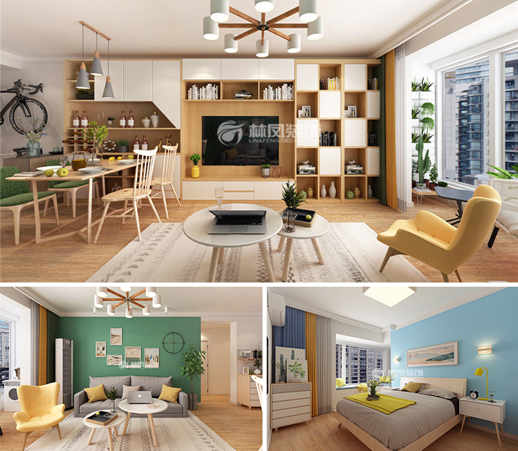 招商雍景湾117平北欧风格装修效果图