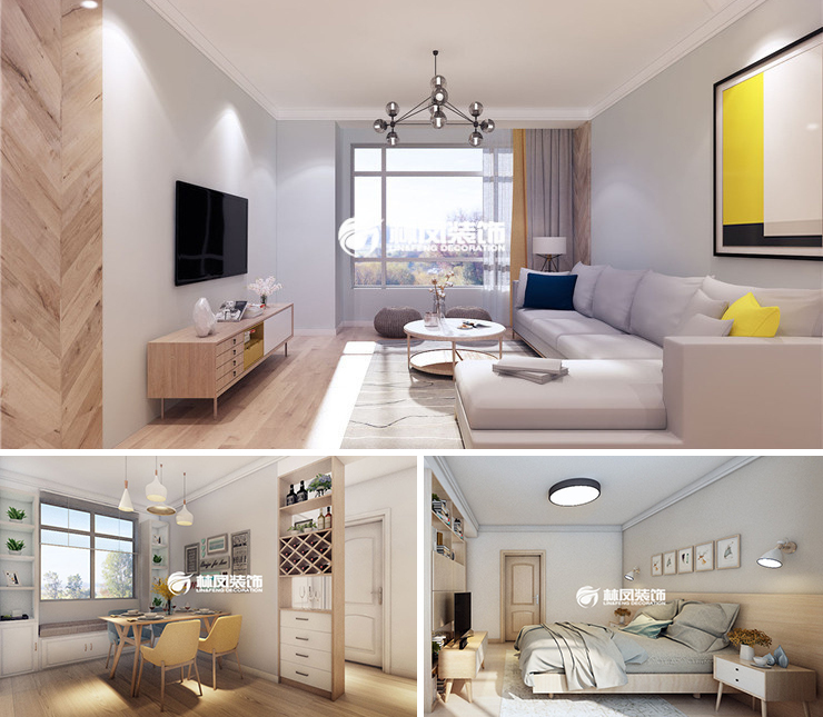 沈阳富力院士廷117平北欧风格装修效果图