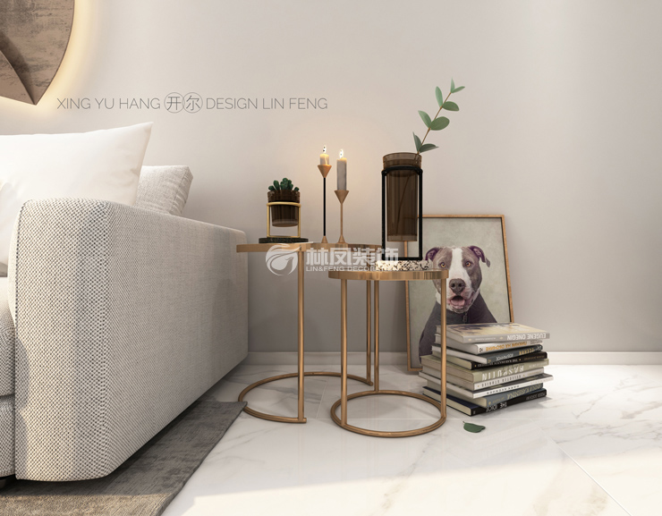 现代风格客厅边几装修效果图