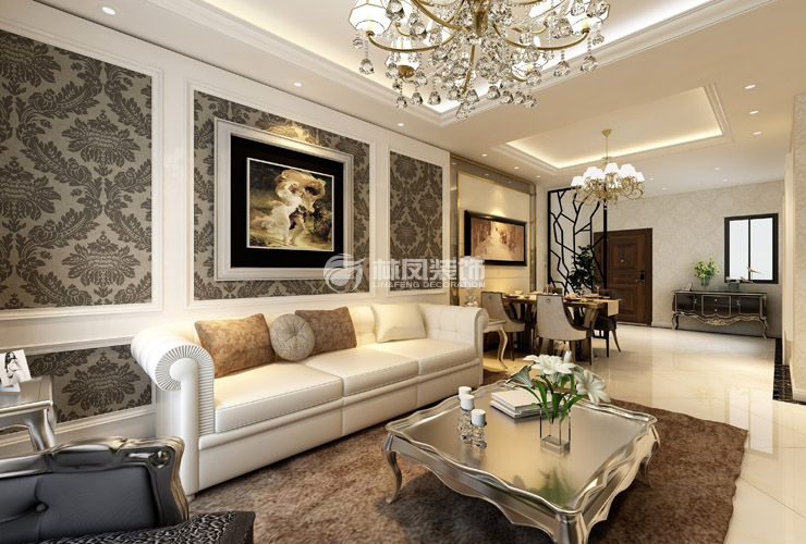 欧式风格客厅吊顶设计装修效果图