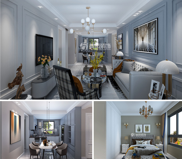 汇置•尚都 140平 美式风格装修效果图