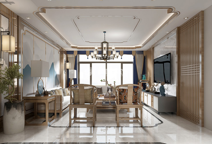 新中式风格客厅装修效果图