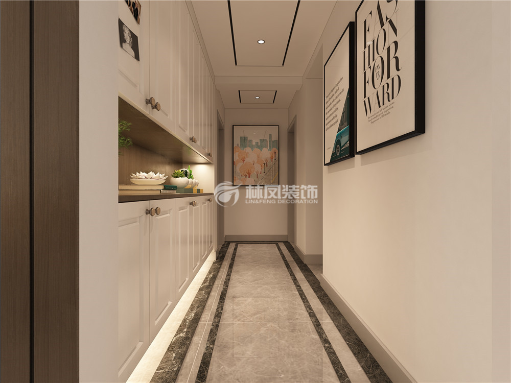 现代风格走廊收纳柜设计装修效果图