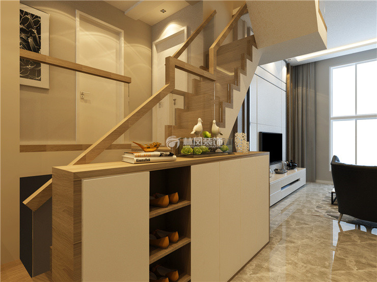 楼梯下方收纳柜设计装修效果图