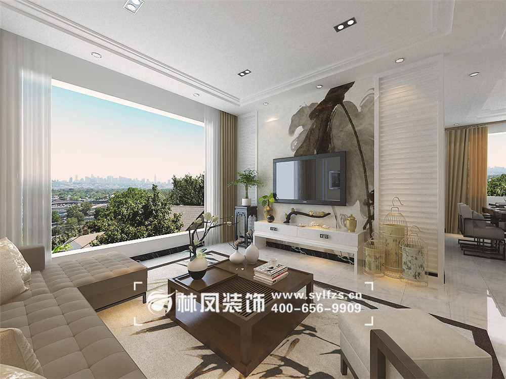 李莹-东大家属楼-新中式-157㎡-电视墙.jpg